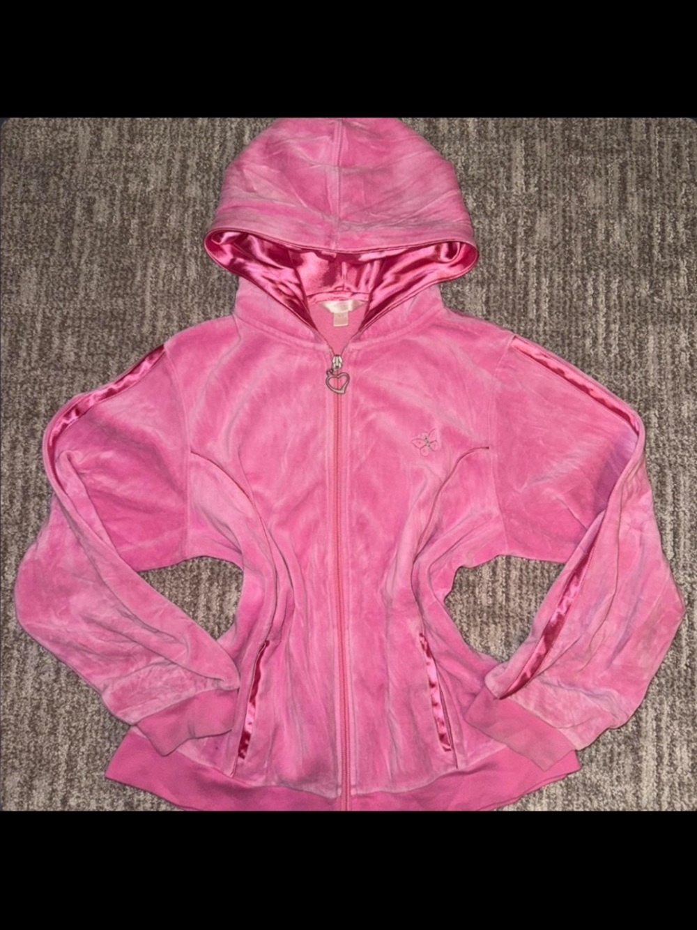 Arizona Pink Velour Zip-Up Jacket